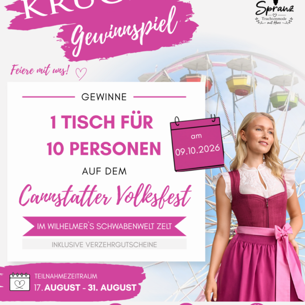 🍻 KRÜGER Gewinnspiel – Gewinne deinen Tisch auf dem Cannstatter Volksfest!